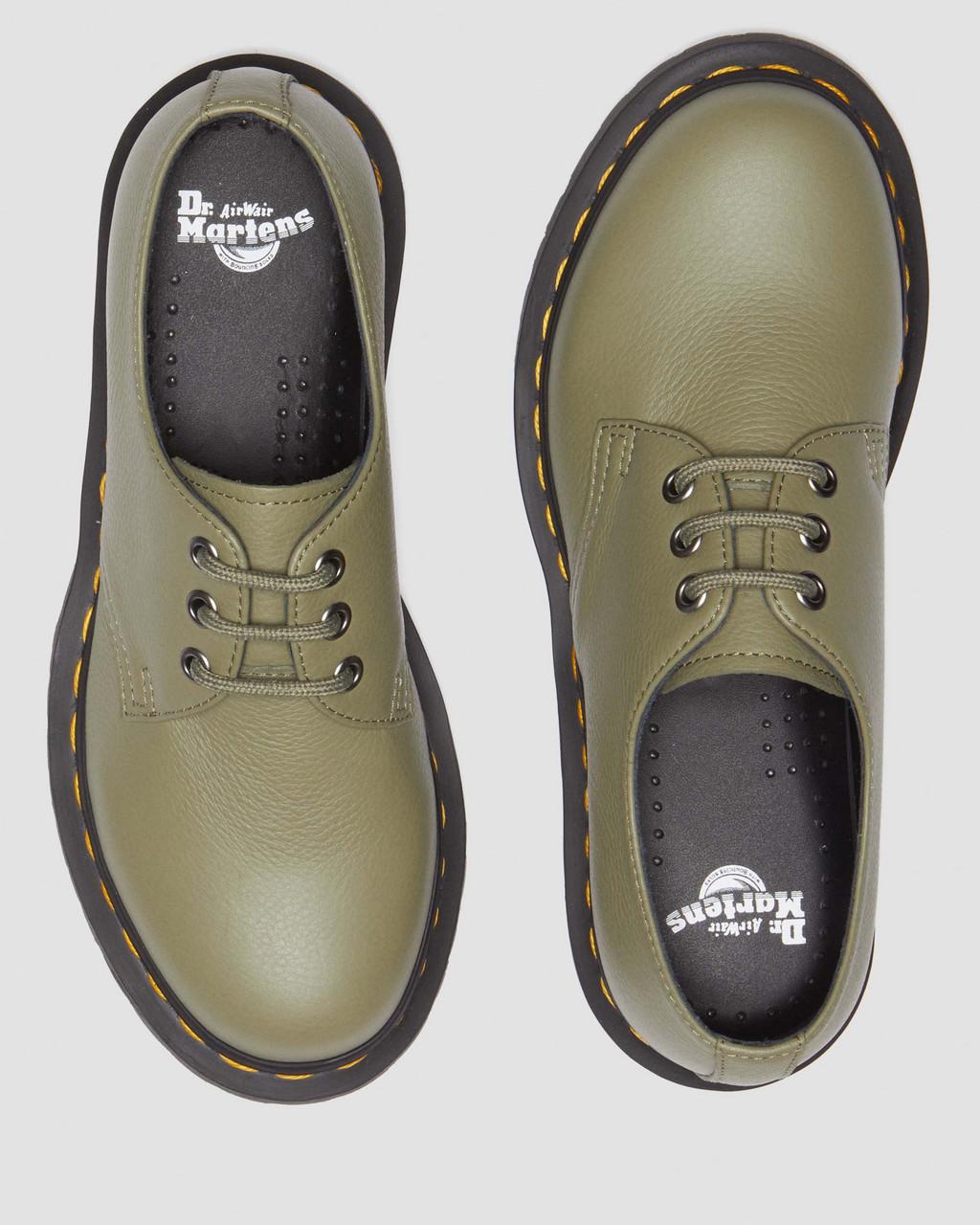 Zapatos Oxford Dr Martens 1461 Virginia Leather Mujer Verde Oliva | 57308711