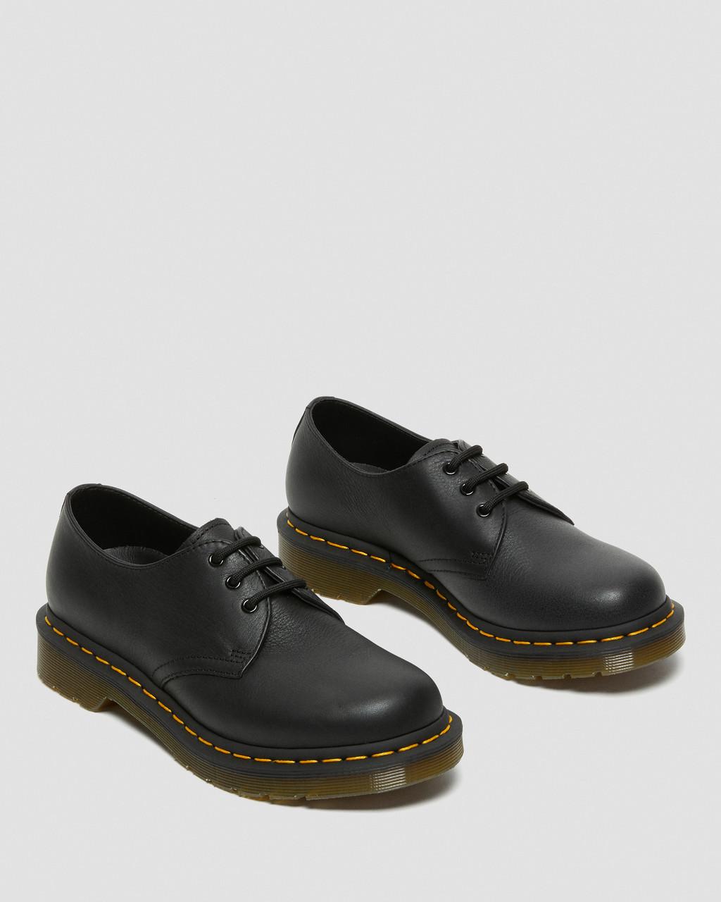Zapatos Oxford Dr Martens 1461 Virginia Leather Mujer Negros | 46430065
