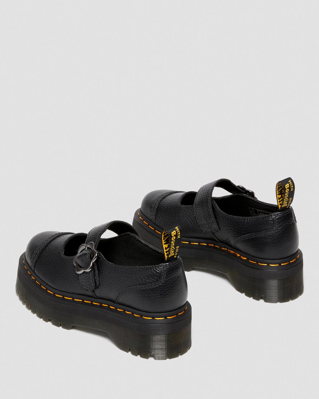 Zapatos Plataforma Dr Martens Addina Flower Buckle Leather Mujer Negros | 47664230