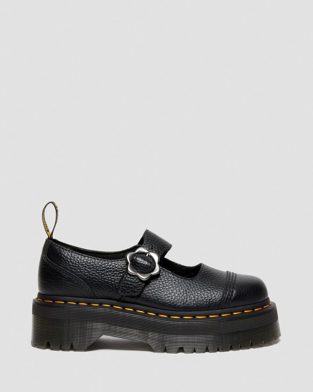 Zapatos Plataforma Dr Martens Addina Flower Buckle Leather Mujer Negros | 47664230
