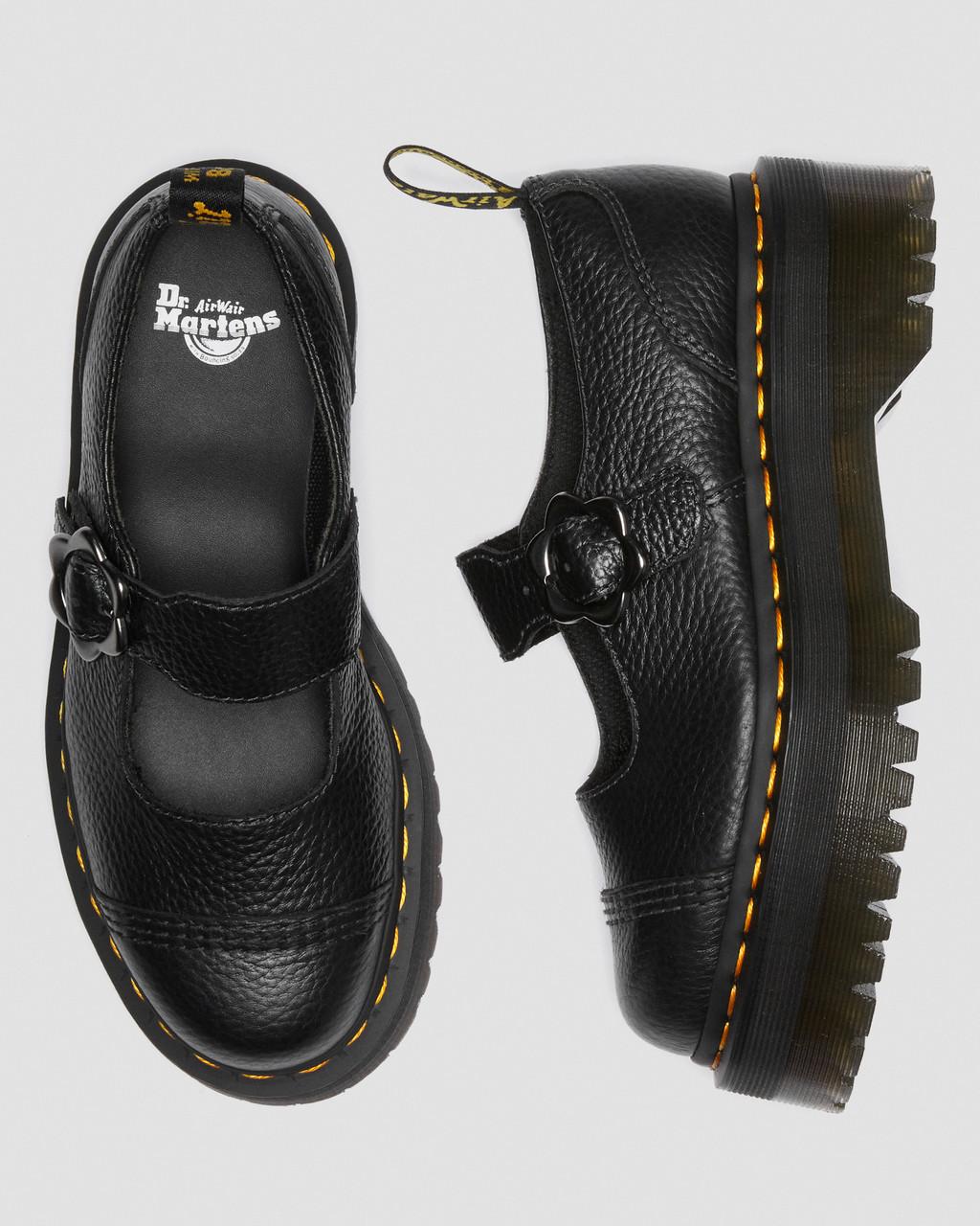 Zapatos Plataforma Dr Martens Addina Flower Buckle Leather Mujer Negros | 47664230