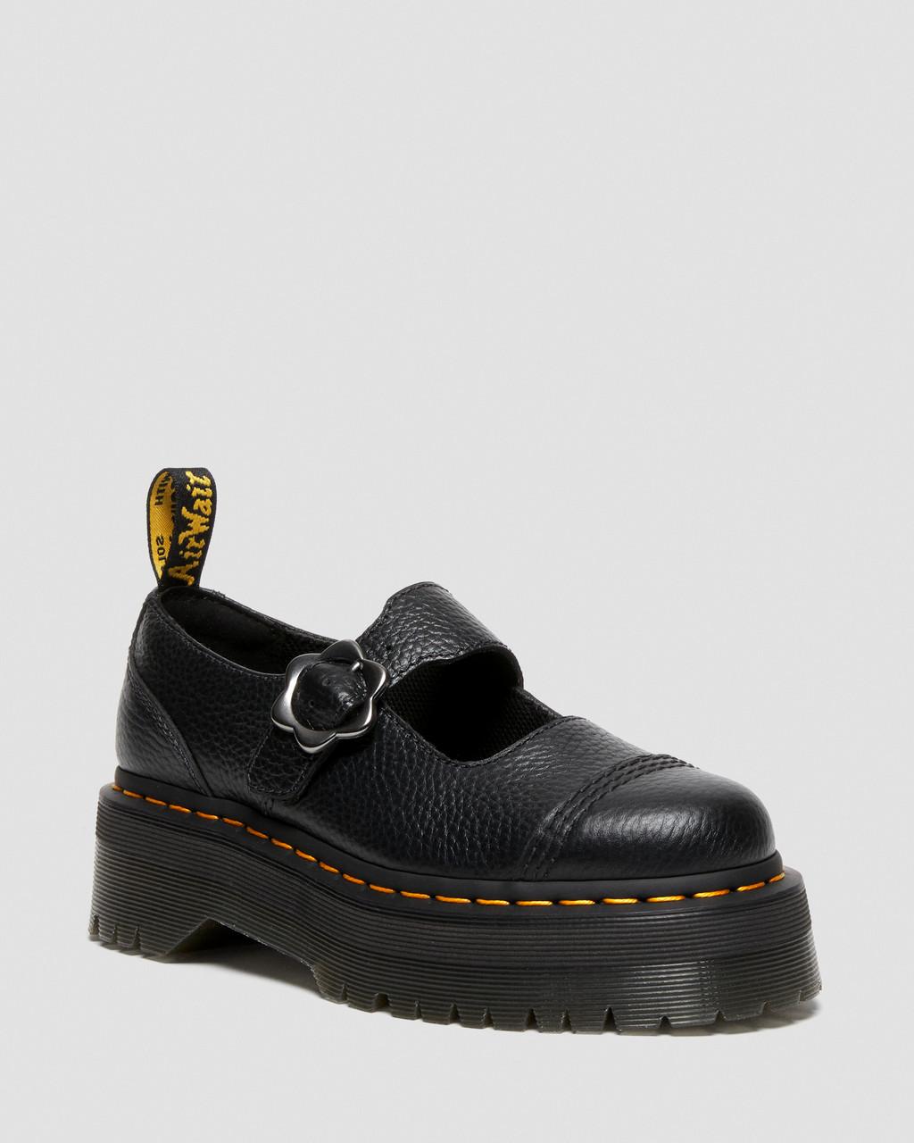 Zapatos Plataforma Dr Martens Addina Flower Buckle Leather Mujer Negros | 47664230