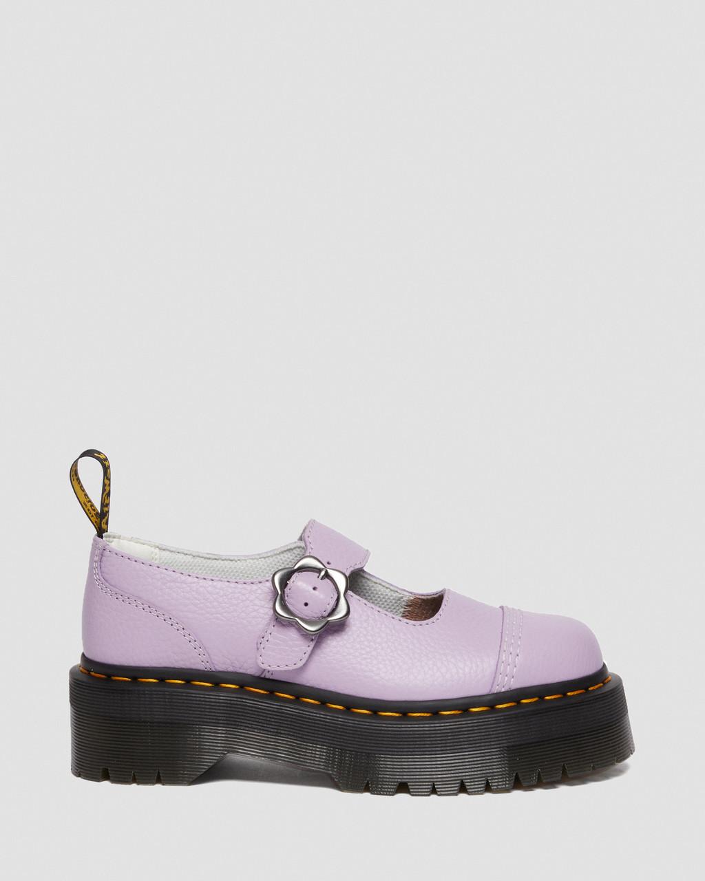Zapatos Plataforma Dr Martens Addina Flower Buckle Leather Mujer Morados | 23174663