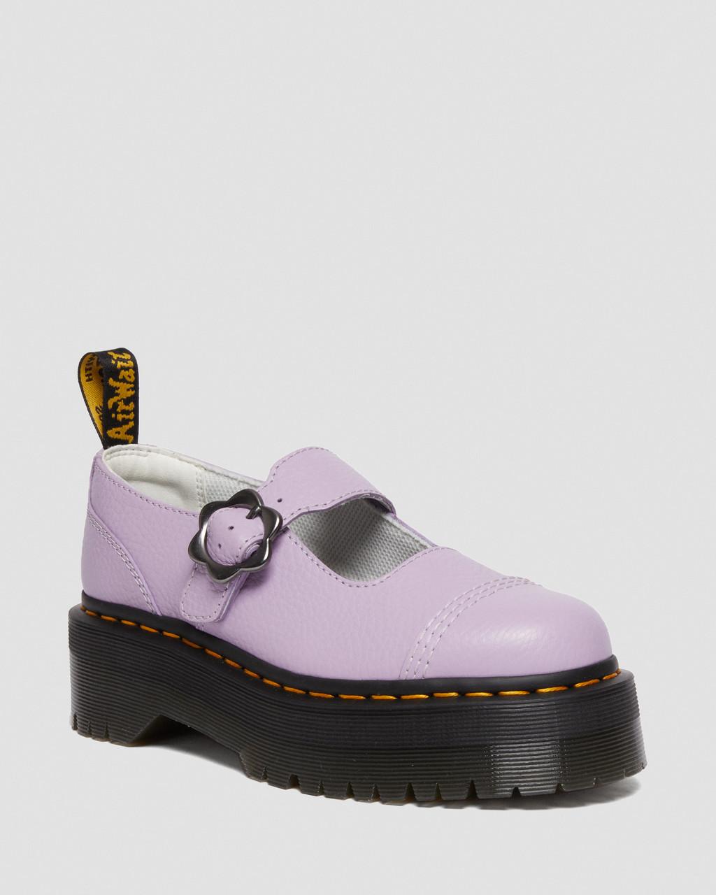 Zapatos Plataforma Dr Martens Addina Flower Buckle Leather Mujer Morados | 23174663